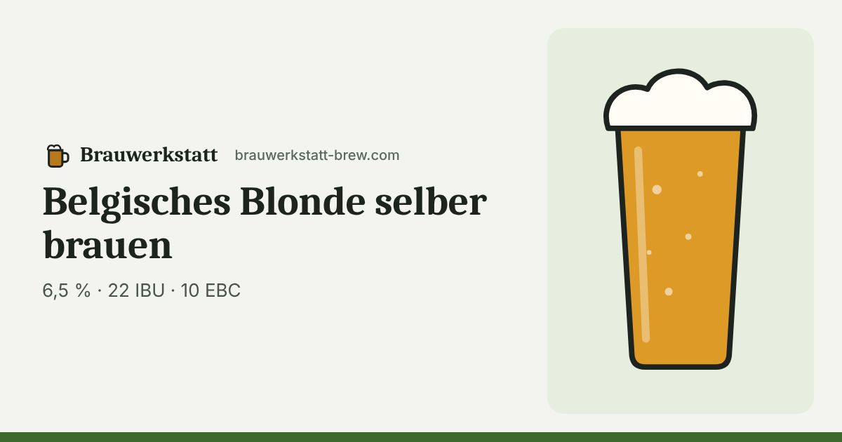 Belgisches Blonde im Glas – typische Farbe 10 EBC