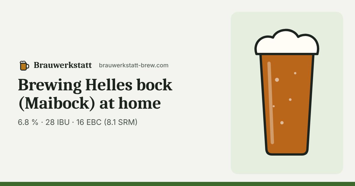 Helles bock (Maibock) in the glass – typical colour 16 EBC