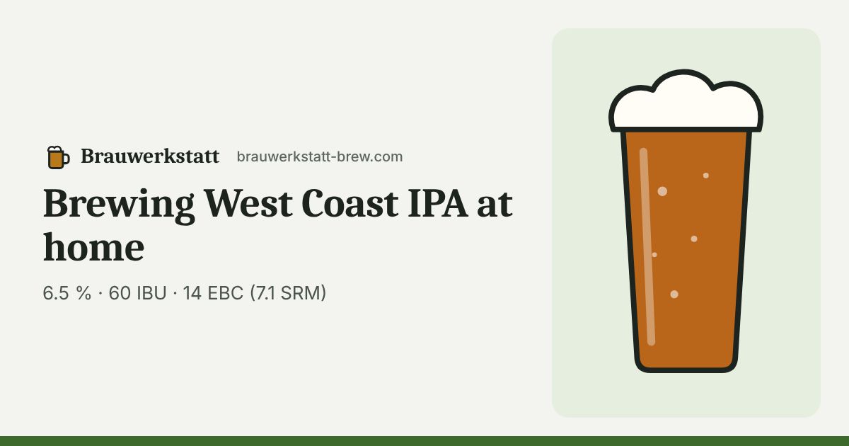 West Coast IPA in the glass – typical colour 14 EBC