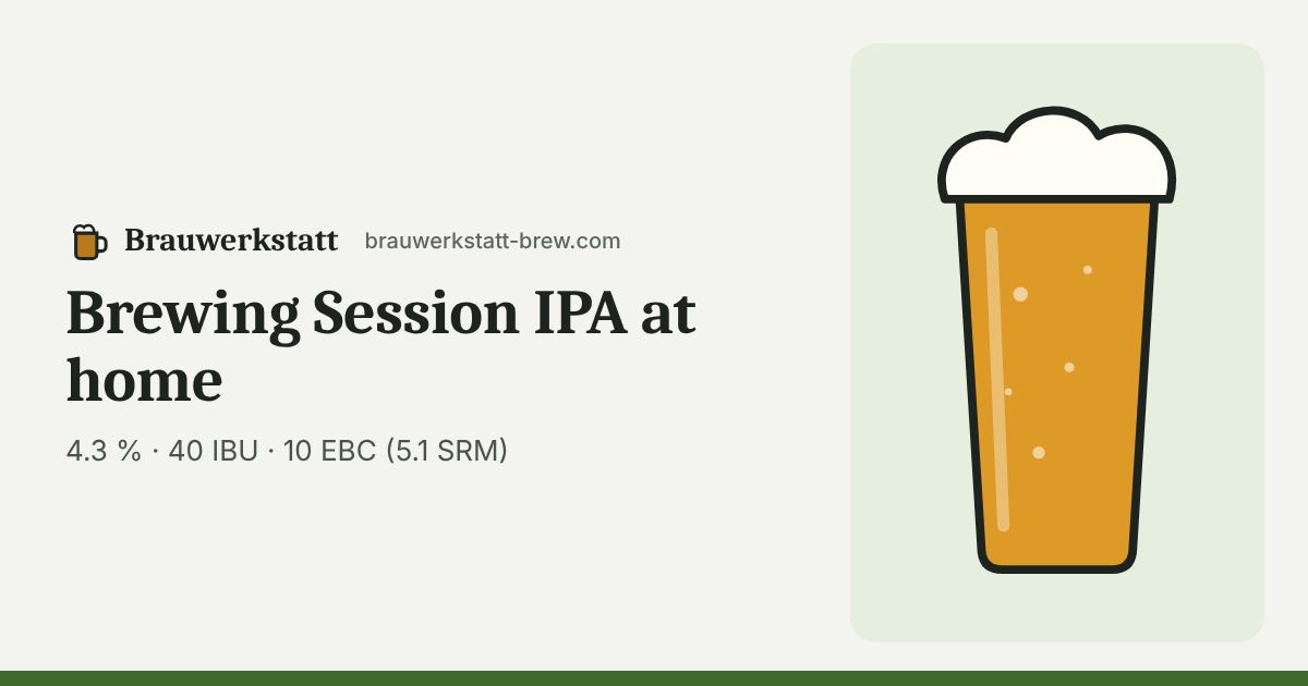 Session IPA in the glass – typical colour 10 EBC