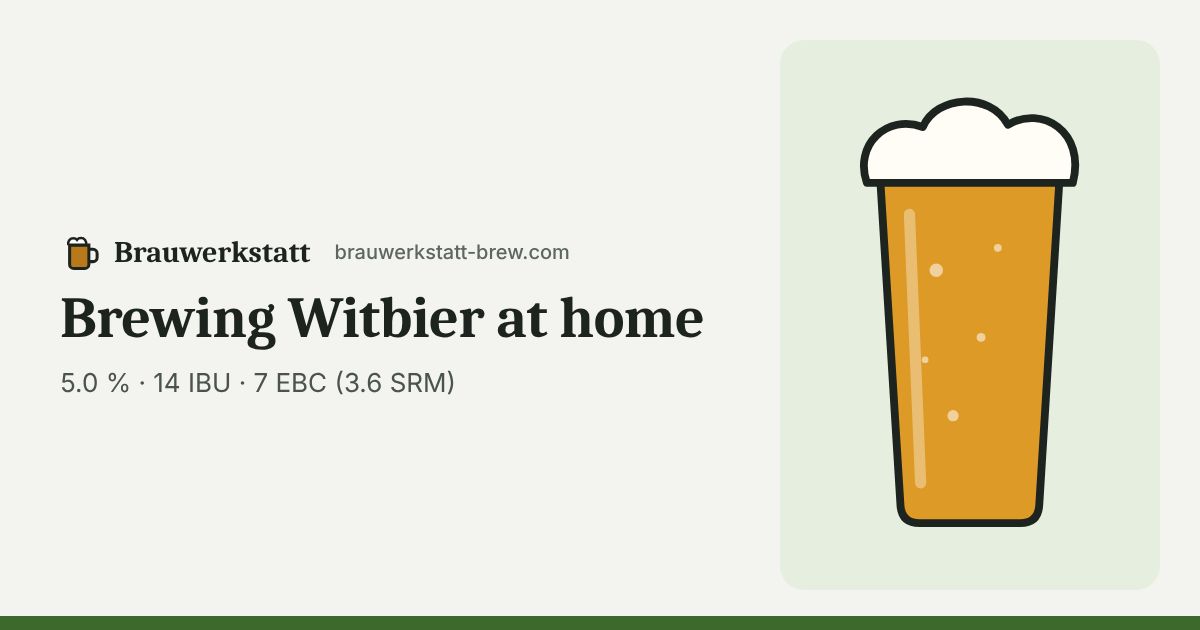 Witbier in the glass – typical colour 7 EBC